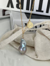 Gold Coin Baroque Pendant Necklace