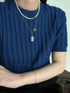 Gold Coin Baroque Pendant Necklace