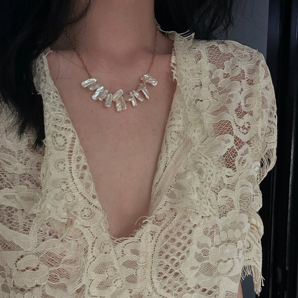 Unique Baroque Pearl Smile Necklace