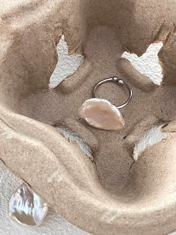Rose Petal Baroque Pearl Ring