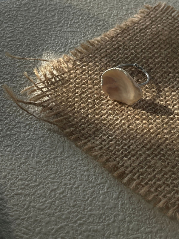 Rose Petal Baroque Pearl Ring