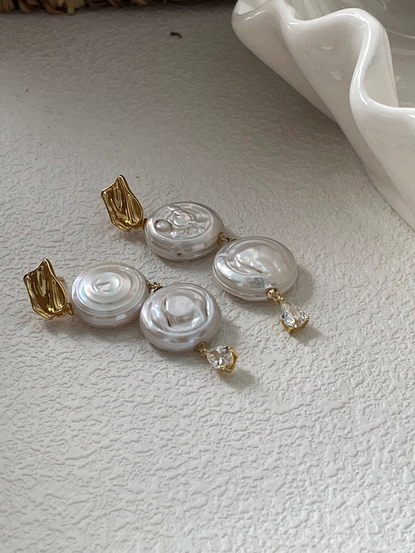 Original Disk Baroque Pearl Earrings