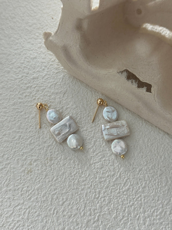 Original Division Sign Baroque Pearl Earrings