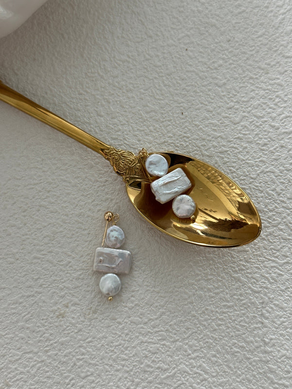 Original Division Sign Baroque Pearl Earrings