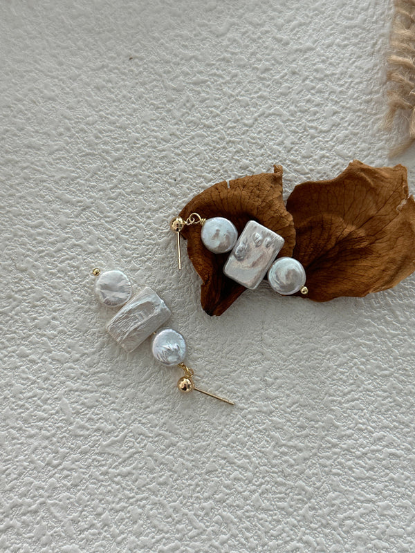 Original Division Sign Baroque Pearl Earrings