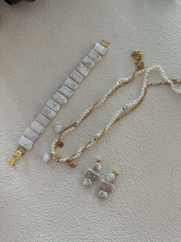 Original Division Sign Baroque Pearl Earrings
