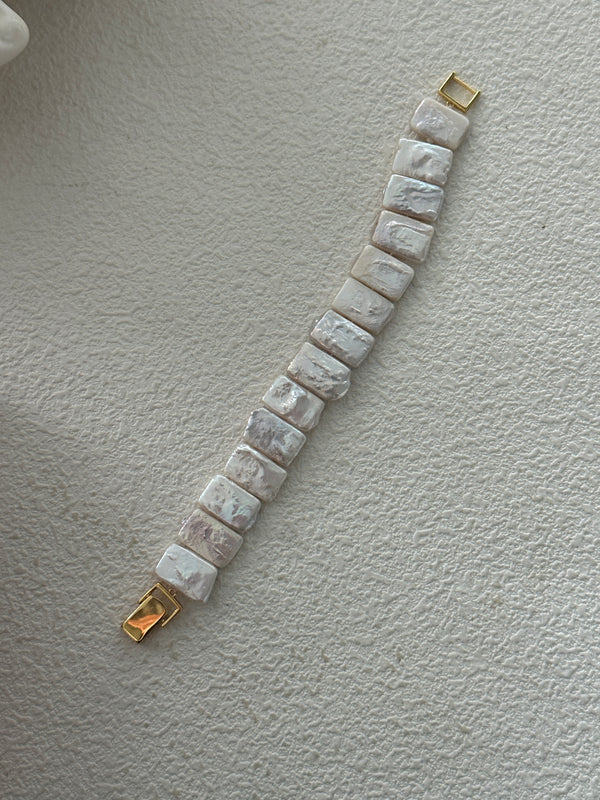 Watch-style Baroque Pearl Bracelet