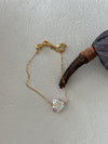 Small Heart Baroque Pearl Chain Bracelet