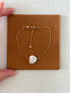 Small Heart Baroque Pearl Chain Bracelet