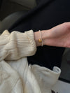 Frosted Gold Heart Pearl Sliver 18K Bracelet