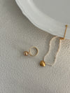 Hand-set Double Sliver Plated 18K Gold Bead Pearl Ring