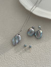 Colorful Blue Grey Baroque Sliver925 Necklace