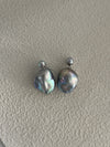 Akoya Colorful Grey Baroque Double Pearl Earrings