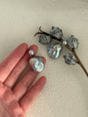 Akoya Colorful Grey Baroque Double Pearl Earrings
