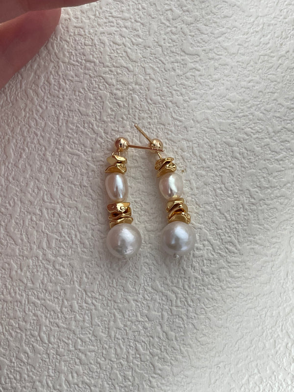 French 14K Gold Filled Freshwater Pearl Earings