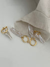 Unique Lute-Shaped Sliver 18k Baroque Pearl Earrings