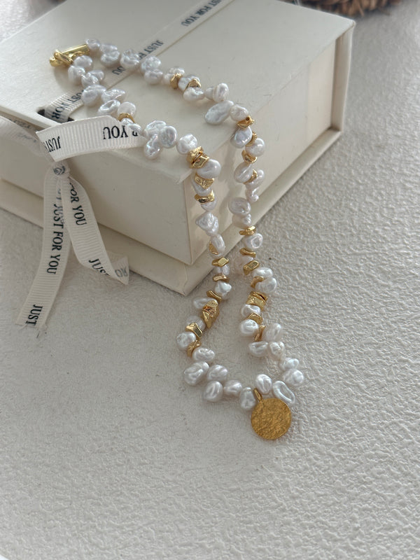 Gold Medal Keshi French Court Style Baroque Pearl necklace