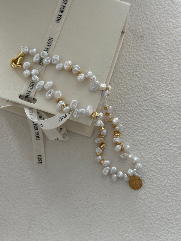 Gold Medal Keshi French Court Style Baroque Pearl necklace