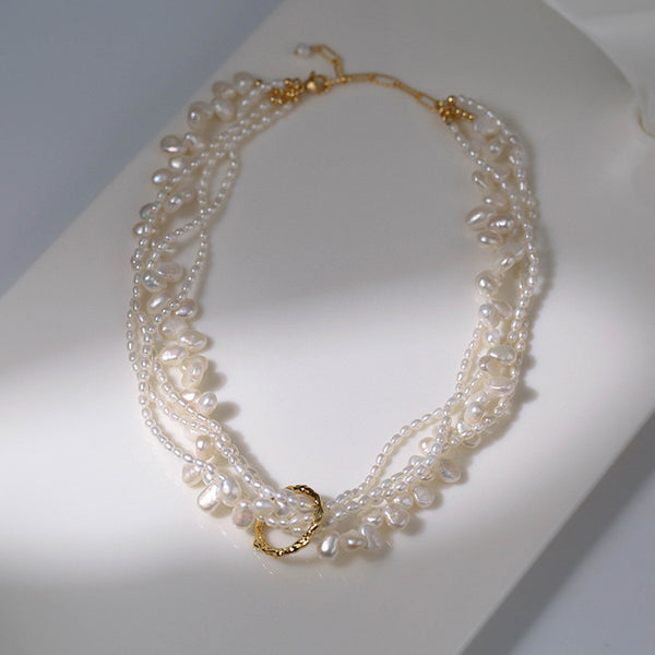 Layered Baroque Pearl Necklace