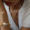 Fashion Baroque Pearl Punk Chain Clavicle Necklace
