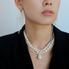 Multi-layer Waist-wrapped Tassel Pearl Long Earrings