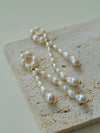 French Freshwater Pearl Braided Bow Earrings