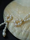 French Freshwater Pearl Braided Bow Earrings