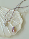 Baroque Purple Pink White Pearl Necklace