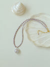 Baroque Purple Pink White Pearl Necklace