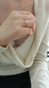 Colorful Baroque Keshi Silver-Gold Plated 18K Ring