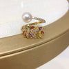 Colorful Wheat Ear Zircon Freshwater Pearl Ring