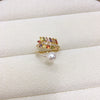 Colorful Wheat Ear Zircon Freshwater Pearl Ring