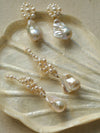 Hand Woven Bridal Baroque Wrap Pearl Earrings