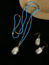 18K gold plated turquoise baroque pearl earrings