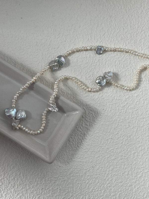 Petal Baroque Pearl Magnetic Clasp Necklace
