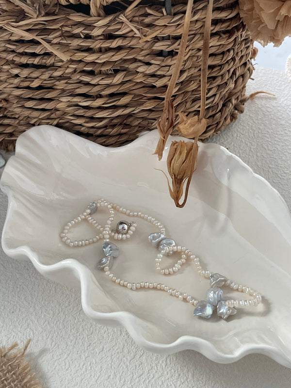 Petal Baroque Pearl Magnetic Clasp Necklace