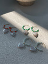 Summer Beach Vacation Candy Heart Baroque Pearl Earrings