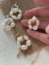 Elegant Bloom 18K Silver-plated Flower Pearl Earrings