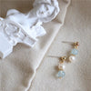 Natural Aquamarine Crystal Freshwater Pearl Earrings