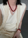 Hand-made Red Agate Baroque Necklace