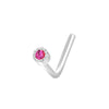 20G S925 sterling silver L-shaped nose stud