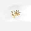Eight-star zircon flower L-shaped S925 piercing nose stud