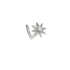 Eight-star zircon flower L-shaped S925 piercing nose stud