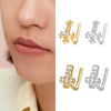 Body Piercing Cross S925 Silver L-Shaped Zircon Nose Stud