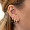 Retro Simple S925 Sterling Silver Water Drop Hoop Earrings