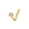 20G S925 sterling silver L-shaped nose stud