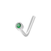 20G S925 sterling silver L-shaped nose stud