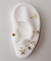 Sterling Silver S925 Sparkling Zircon Ear Bone Studs Flat-bottom Piercing