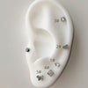 Sterling Silver S925 Sparkling Zircon Ear Bone Studs Flat-bottom Piercing