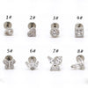 Sterling Silver S925 Sparkling Zircon Ear Bone Studs Flat-bottom Piercing